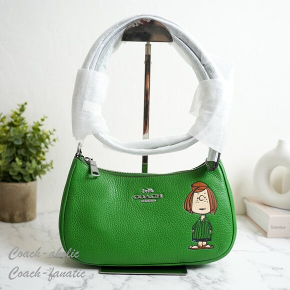 NWT CBJ77  Coach X Peanuts Teri Shoulder Bag With Peppermint Patty - Picture 1 of 10